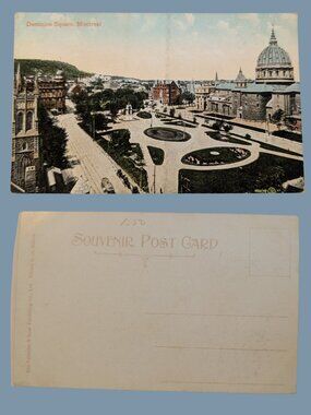 10/$25 Vintage 1900s Blank Dominion Square Montreal Quebec Souvenir Postcard